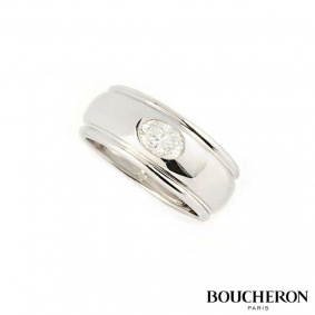 Boucheron 18k White Diamond Set Ring